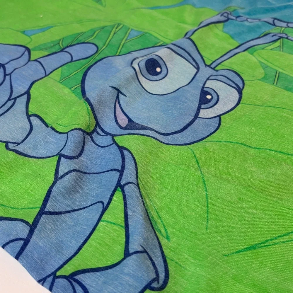 Vintage Disney Pixar A Bugs Life Flik Standard Pillowcase 90s Made in USA Green